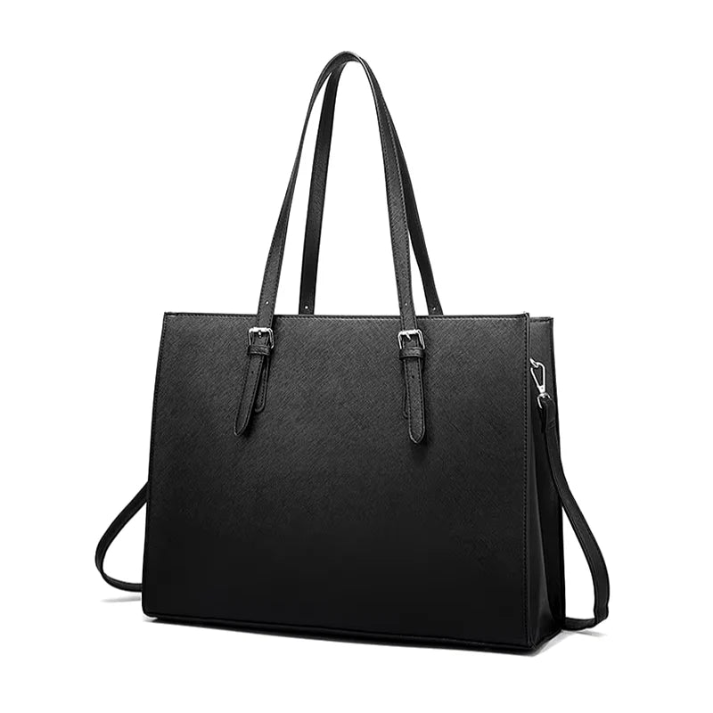 GILANA - Grand Sac à Main Simple Tendance noir, grand sac femme spacieux avec multiples compartiments, idéal pour le travail, les déplacements et le quotidien