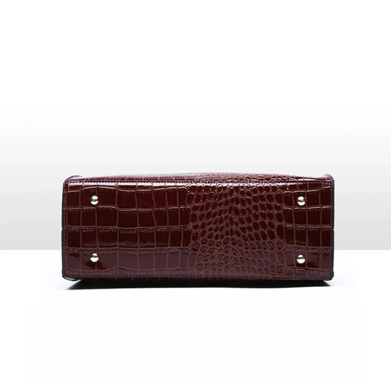 IRISA - Sac à Main Grande Capacité Croco en Cuir Vernis