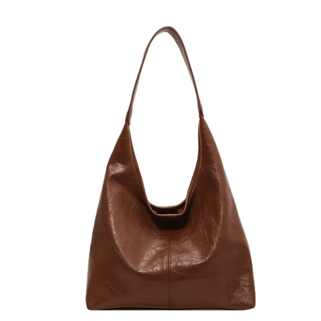 JENNA grand sac à main femme fourre-tout en cuir chic couleur café