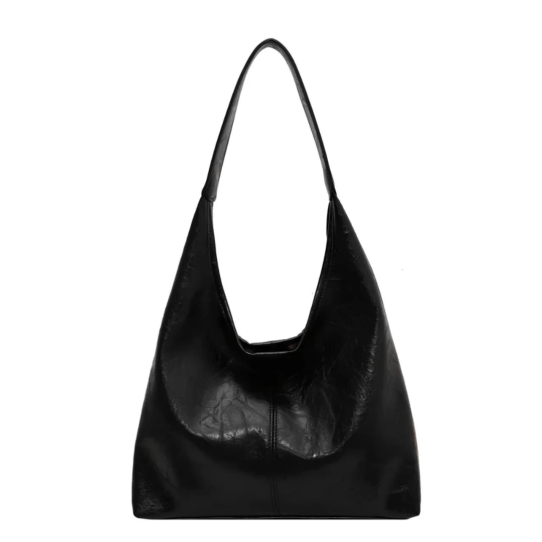 JENNA grand sac à main femme fourre-tout en cuir chic noir