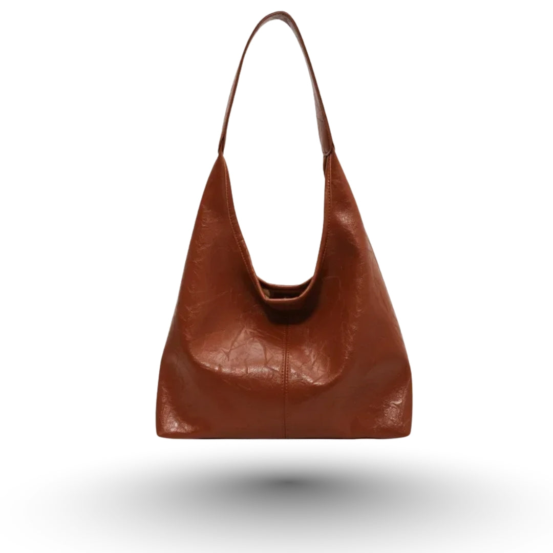 JENNA – Grand sac à main fourre-tout en cuir chic camel, élégant et fonctionnel.