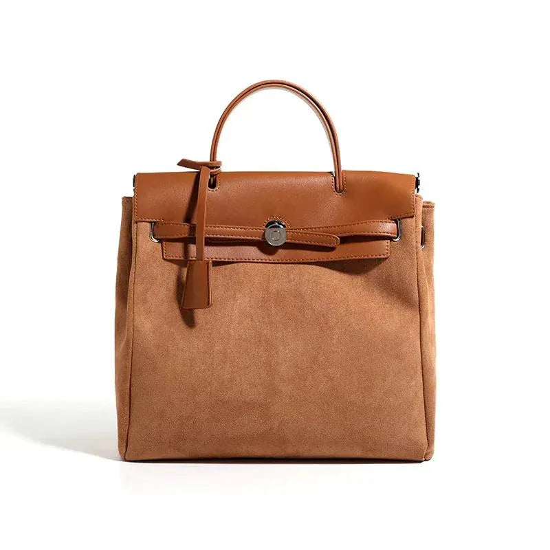 JESSICA - Sac à Main de Cours Vintage à Bandoulière Marron Femme pour Ordinateur 15 Pouces, Cahiers et Documents A4