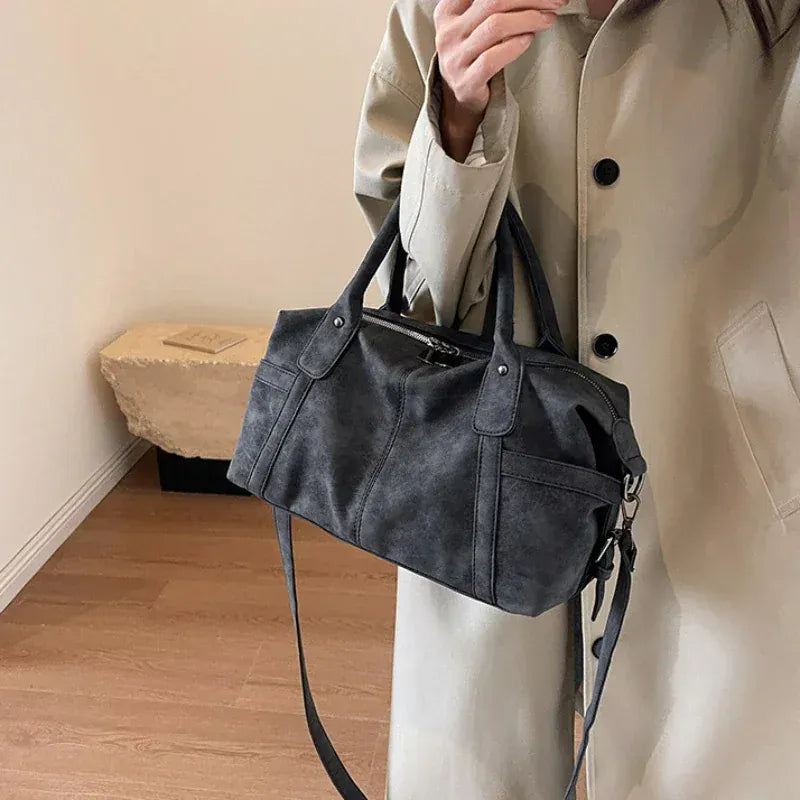 Julia - Sac à Main Bowling Femme Vintage à porter main avec style, couleur noir 