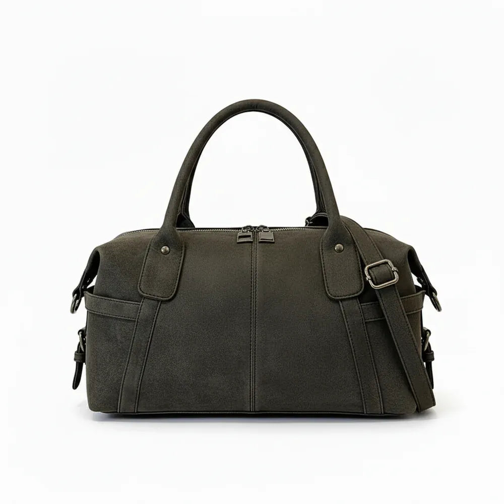Julia - Sac à Main Bowling Femme Vintage à porter main ou épaule avec style, couleur noir