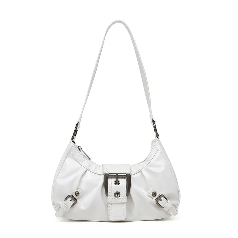 KARINA - Petit Sac à Main en Cuir Rétro Blanc, format compact en cuir pour téléphone, porte-cartes, clés et rouge à lèvres, 