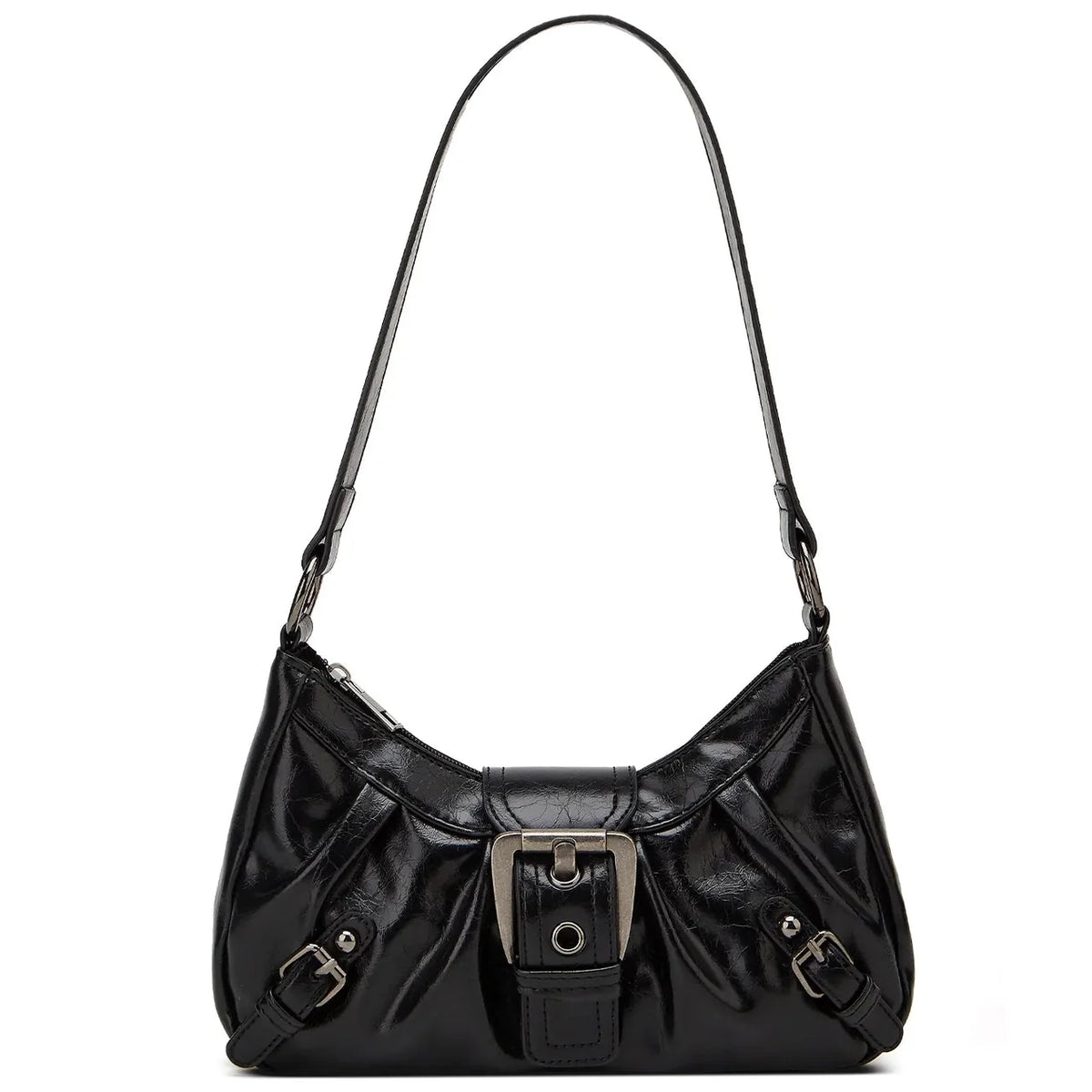 KARINA - Petit Sac à Main en Cuir Rétro noir, format compact en cuir pour téléphone, porte-cartes, clés et rouge à lèvres