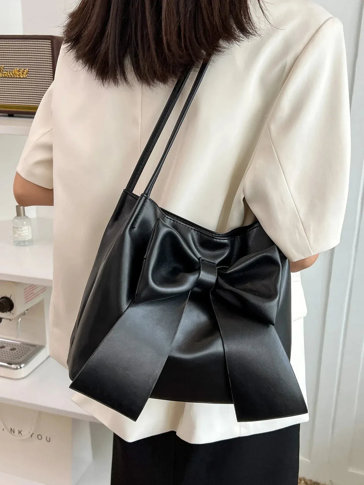 KARY - Sac à Main de Cours Léger à Nœud Femme pour Cahiers, Documents et Essentiels du Quotidien