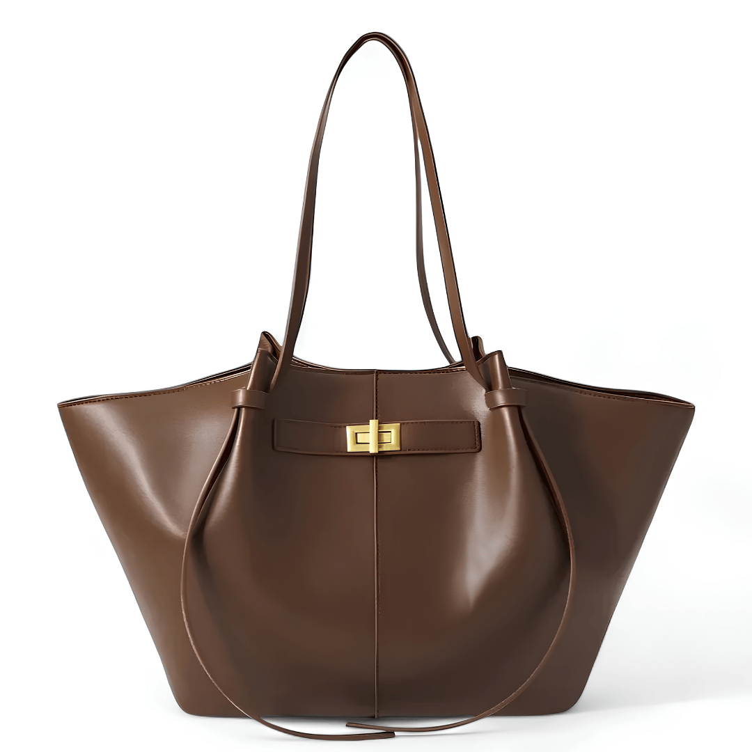 kataleia sac à main de cours en cuir vegan élégant de grande capacité marron