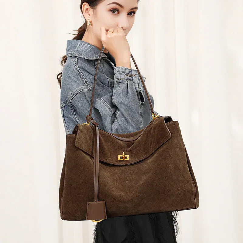 KELIA - Grand Sac à Main Chic en Daim