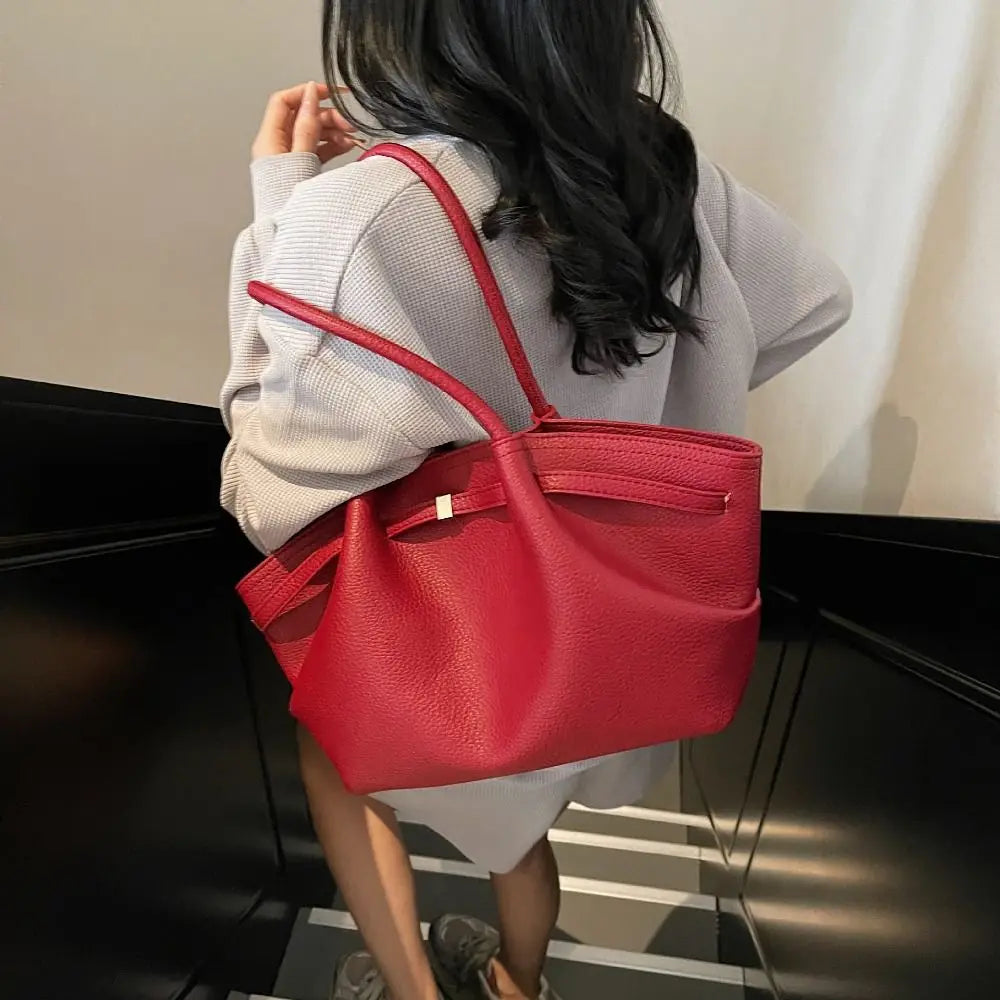 LANAE - Sac Cabas Cuir Grainé Tendance