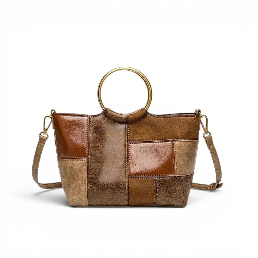 Léona – Sac à Main de Cours Femme en Cuir Patchwork