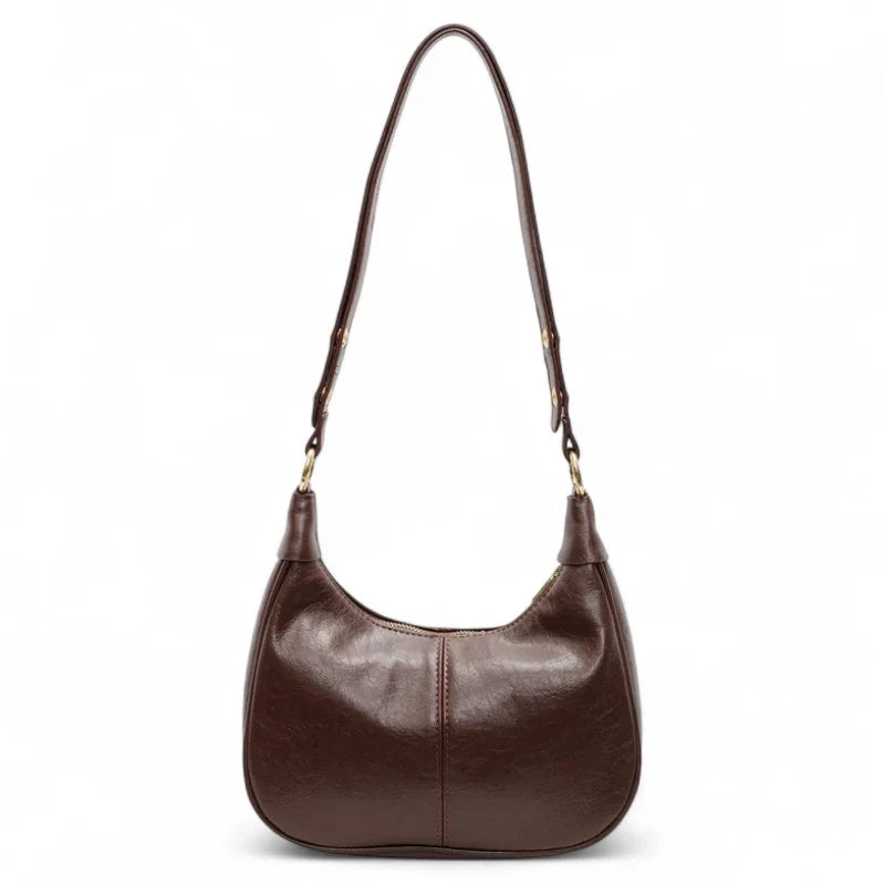 Lila - Petit Sac à Main en Cuir Élégant, couleur café, sac femme chic et raffiné au design épuré, idéal pour le quotidien, le bureau et les sorties