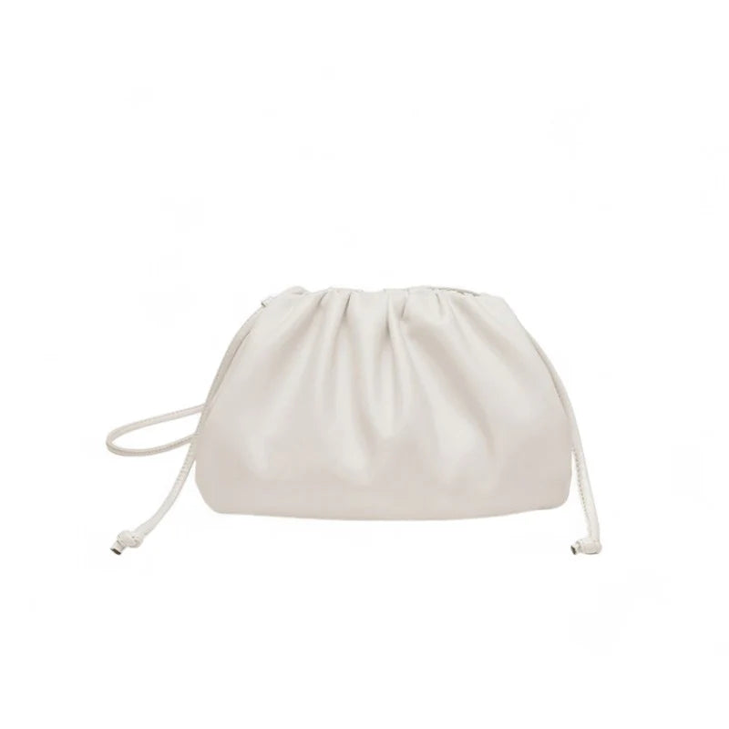 Lina - Petit Sac à Main en Cuir Souple à Bandoulière, petit sac femme chic et compact, idéal pour les sorties et le quotidien, couleur blanc