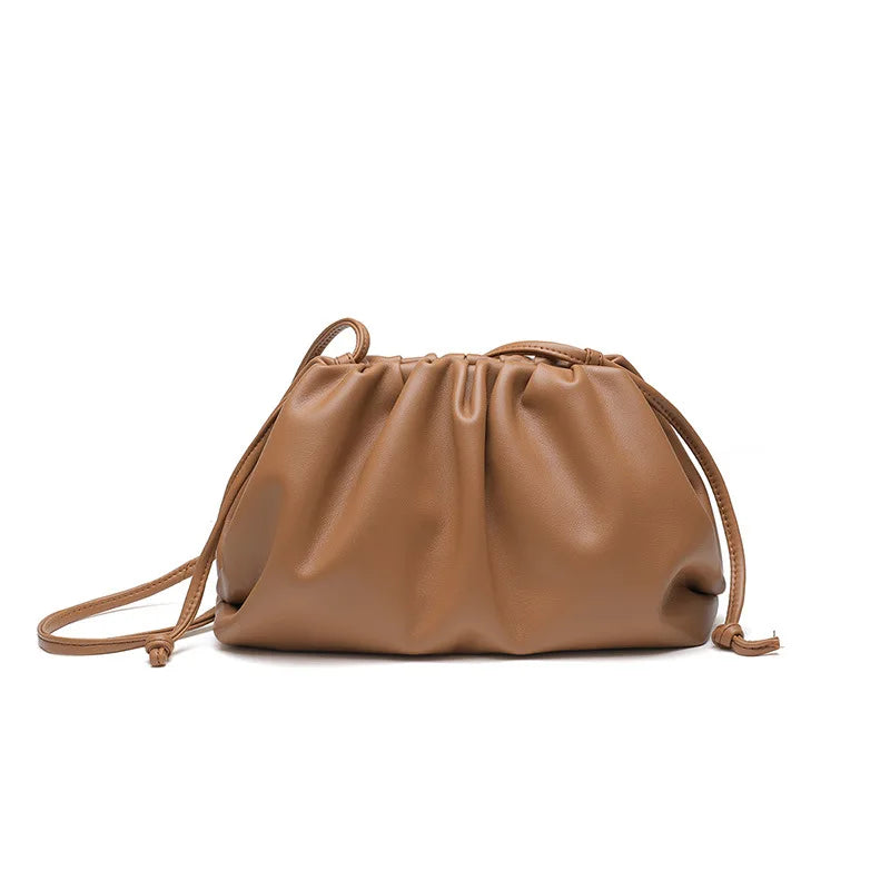 Lina - Petit Sac à Main en Cuir Souple à Bandoulière, petit sac femme chic et compact, idéal pour les sorties et le quotidien, couleur marron