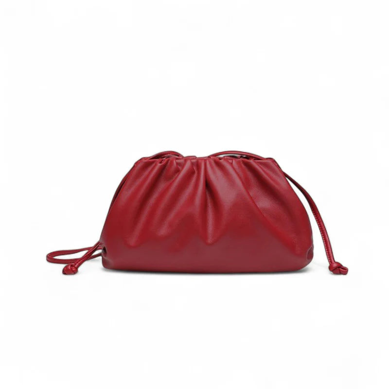 Lina - Petit Sac à Main en Cuir Souple à Bandoulière, petit sac femme chic et compact, idéal pour les sorties et le quotidien, couleur rouge