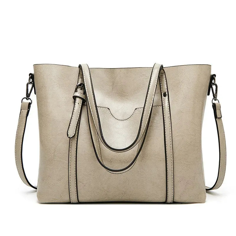 Liv - Grand Sac à Main Cabas Femme en Cuir Vegan gris pour Ordinateur 15 Pouces, Documents et Essentiels