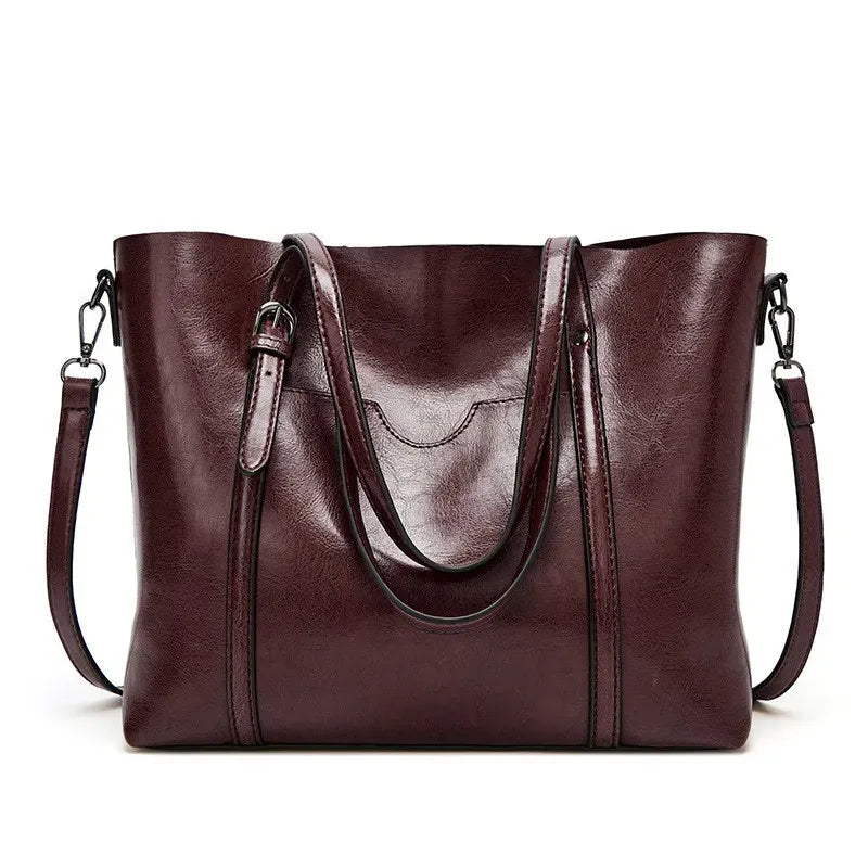 Liv - Grand Sac à Main Cabas Femme en Cuir Vegan marron foncé pour Ordinateur 15 Pouces, Documents et Essentiels