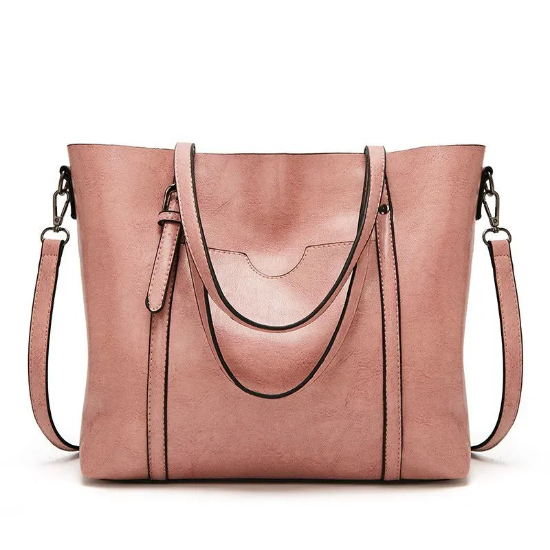 Liv - Grand Sac à Main Cabas Femme en Cuir Vegan  rose pour Ordinateur 15 Pouces, Documents et Essentiels