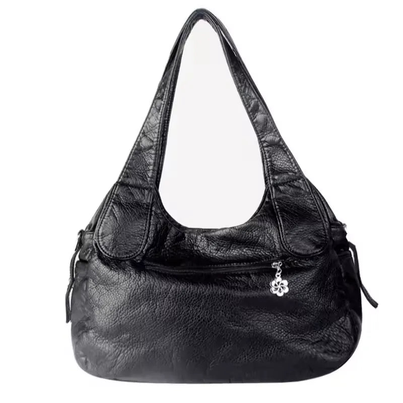 LORIE - Sac à Main de Cours Multipoche Femme à Finitions Argentées pour Ordinateur 15 Pouces, Cahiers et Documents A4, vue de dos