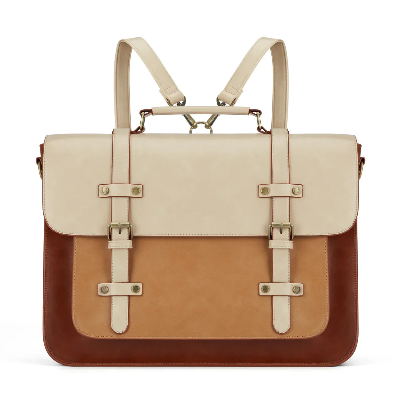 Grand sac à main Louise en cuir vegan,  orange, spacieux et structuré, idéal pour transporter ordinateur, dossiers et effets personnels avec style.