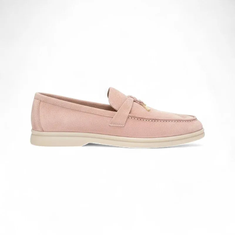 Lucia mocassin daim femme rose plat, chic et confortable avec sa semelle souple