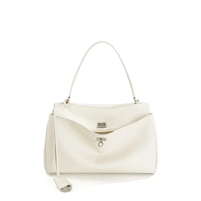 MAE - Sac à Main en Cuir Lisse Fermoir doré