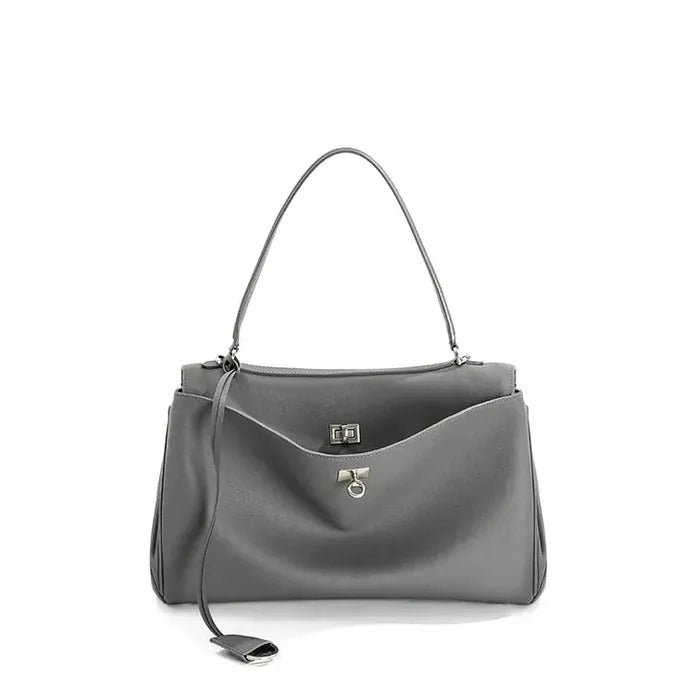 MAE - Sac à Main en Cuir Lisse Fermoir doré