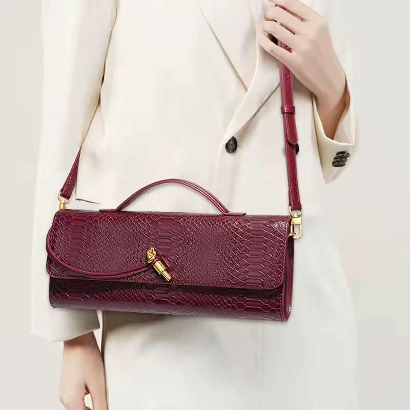 Maelys - Sac à Main Femme Effet Peau de Serpent avec Bandoulière