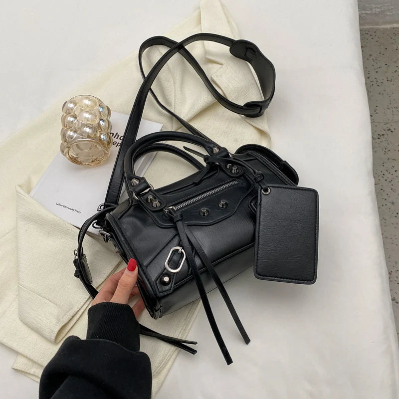 MEL - Petit Sac à Main Rétro en Cuir