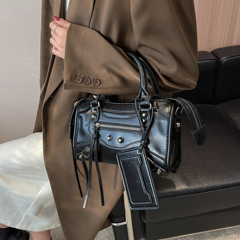 MEL - Petit Sac à Main Rétro en Cuir