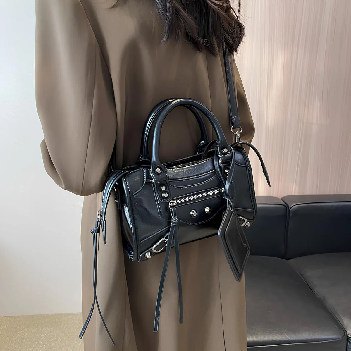 MEL - Petit Sac à Main Rétro en Cuir