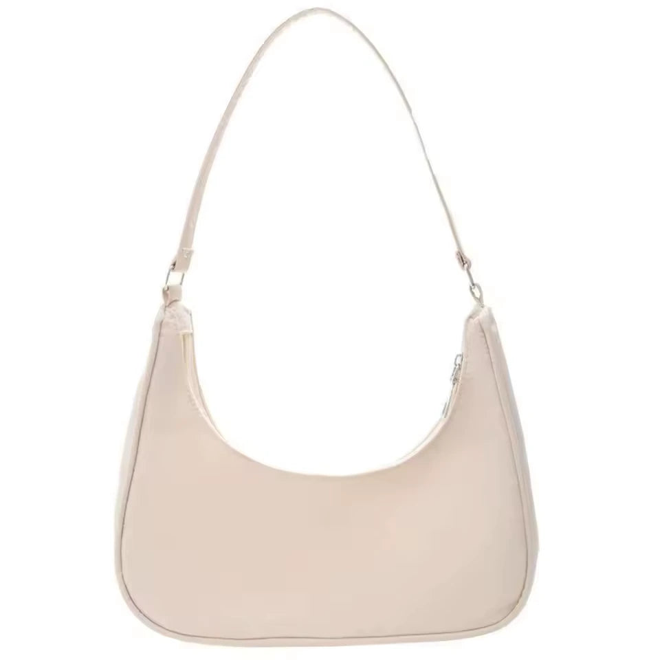 Melia - Petit Sac à Main Souple beige, petit sac femme élégant au format compact et au design souple, idéal pour les sorties et le quotidien