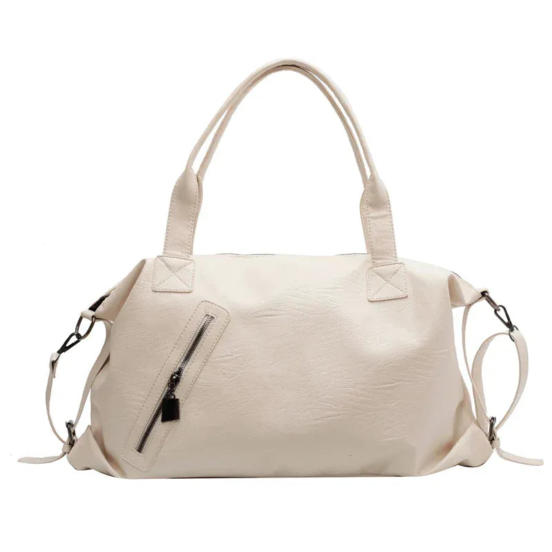 NATALIA sac bandoulière femme en cuir souple blanc pour lycée ordinateur 15 pouces
