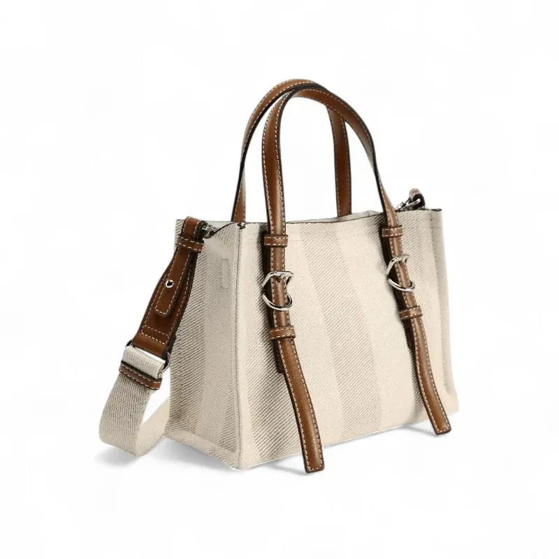 NATHY - Petit Sac à Main de Cours en Bandoulière Femme, format compact pour téléphone, portefeuille, clés et essentiels, COULEUR BEIGE