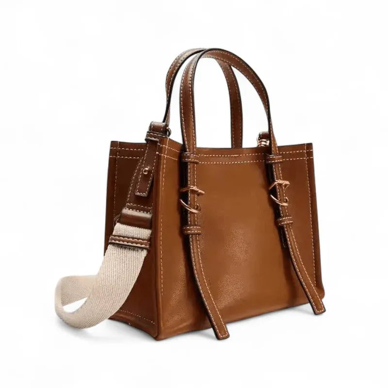 NATHY - Petit Sac à Main de Cours en Bandoulière Femme, format compact pour téléphone, portefeuille, clés et essentiels couleur. marron 