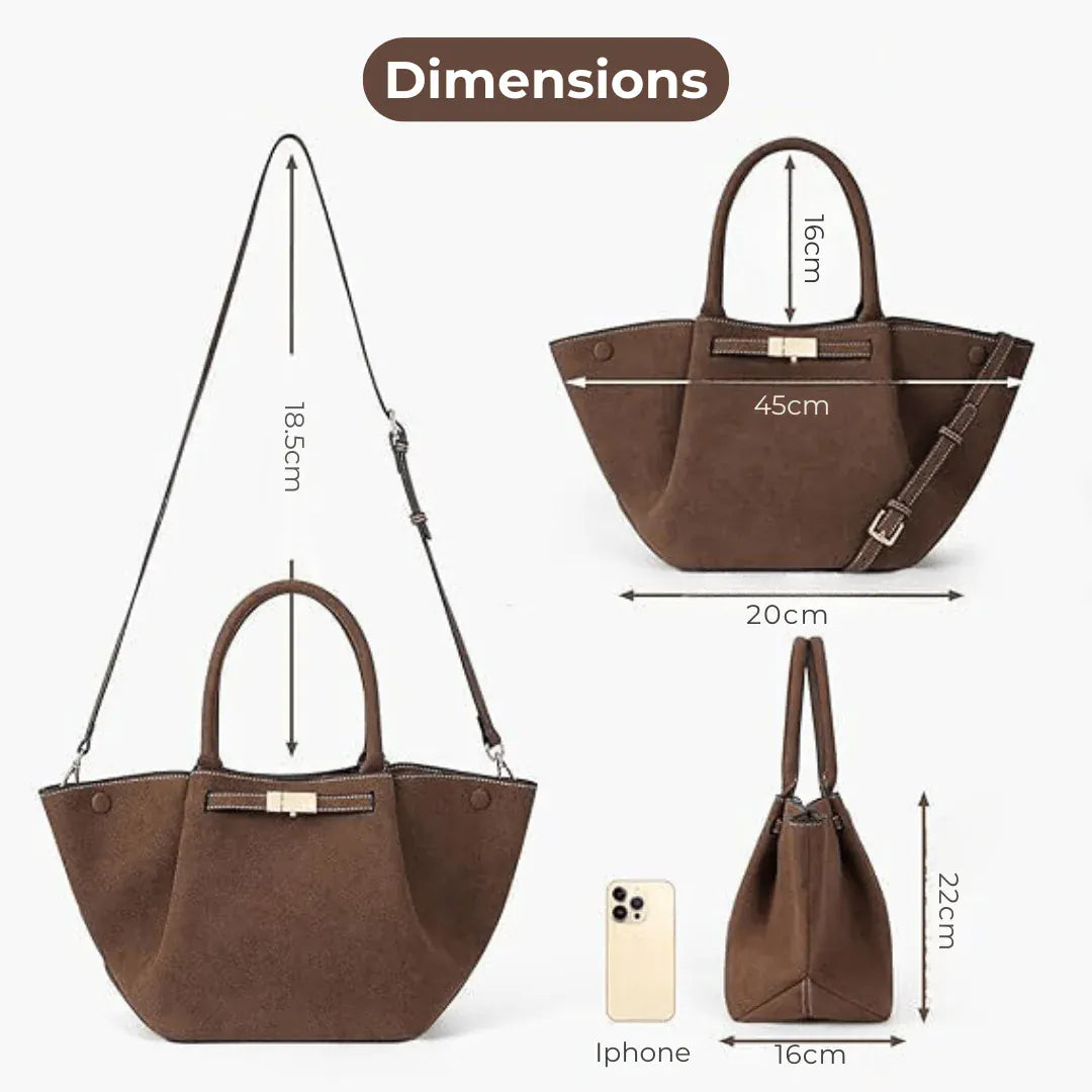 Paula - Grand Sac à Main Bandoulière en Daim
