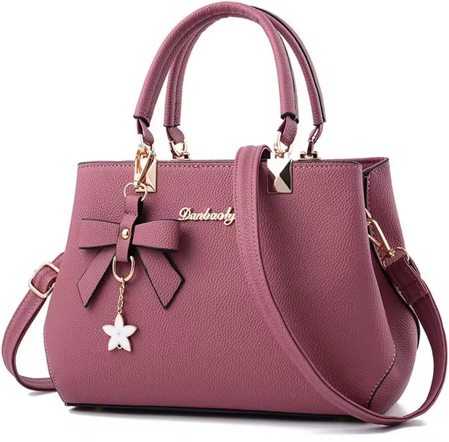 Pilla - Sac à Main Spacieux à Bandoulière en Cuir Grainé rose, sac femme élégant et pratique au format généreux, idéal pour le travail et le quotidien