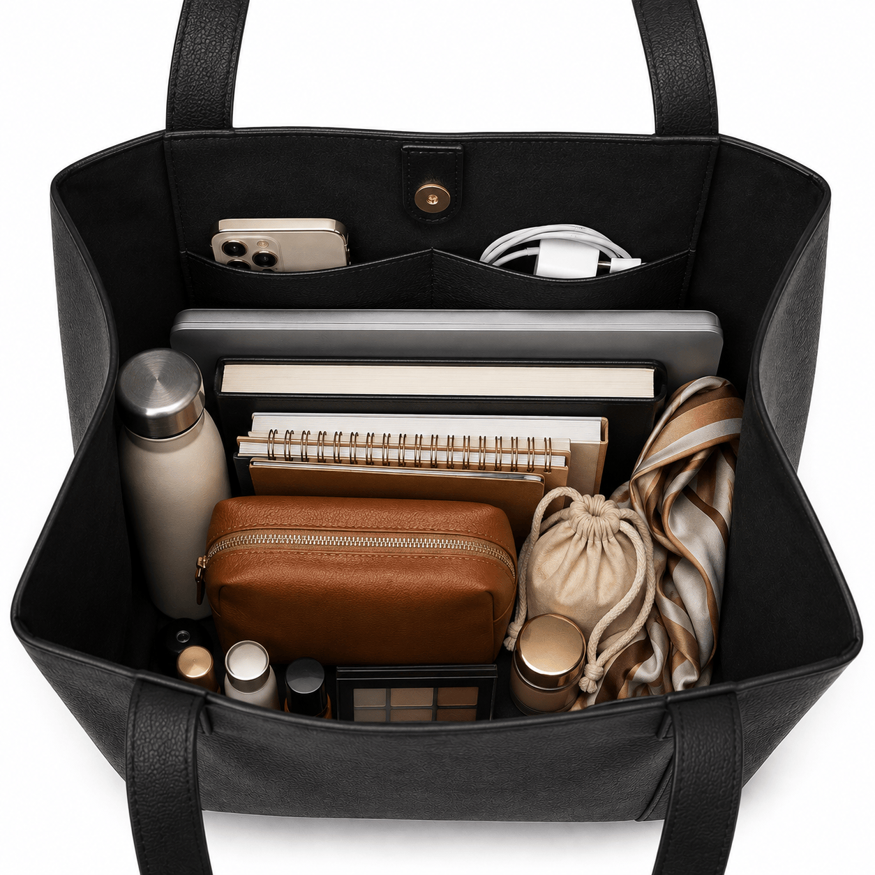 AURELIA - Grand Sac à Main de Cours en Cuir Souple