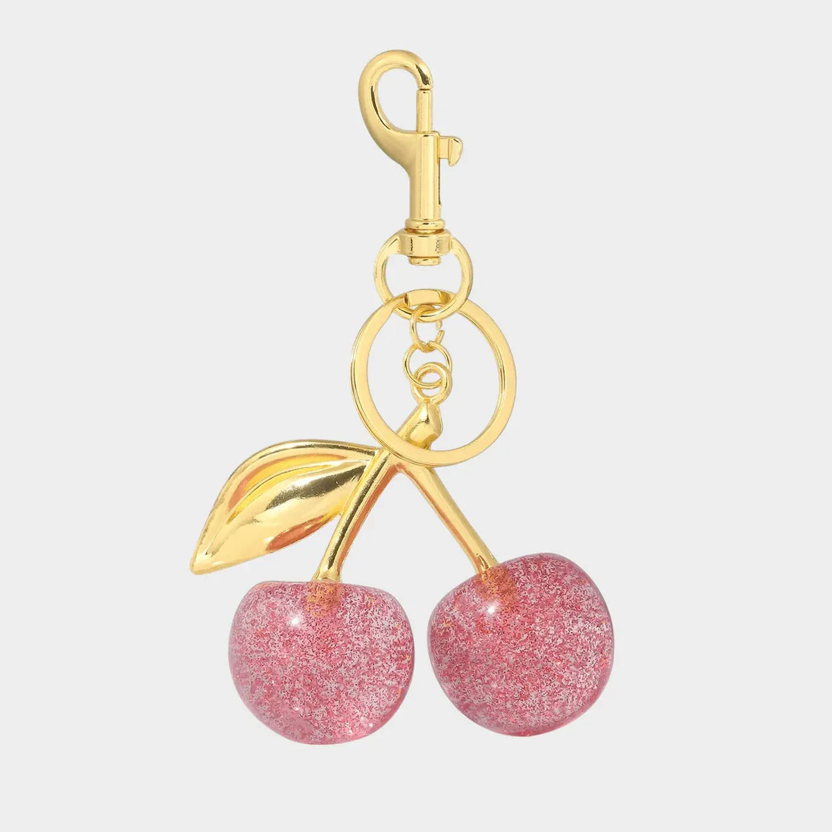 Porte-clé femme en métal forme cerise, charm bijou de sac à main et sac à dos, coloré et élégant