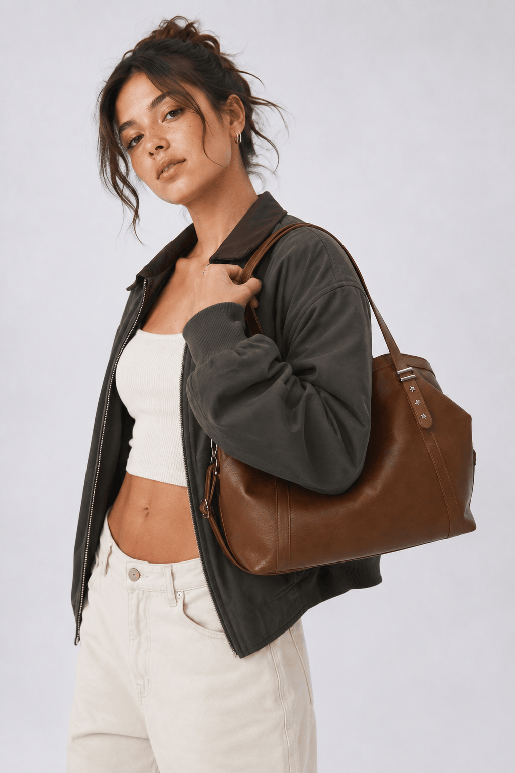 GAIA - Grand Sac à Main de Cours en Cuir
