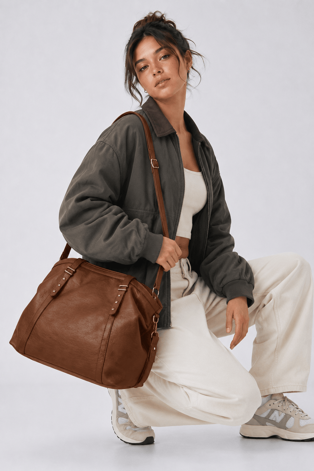 GAIA - Grand Sac à Main de Cours en Cuir