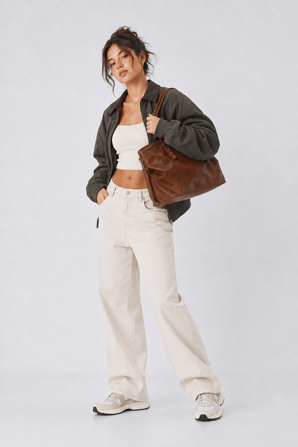 GAIA - Grand Sac à Main de Cours en Cuir