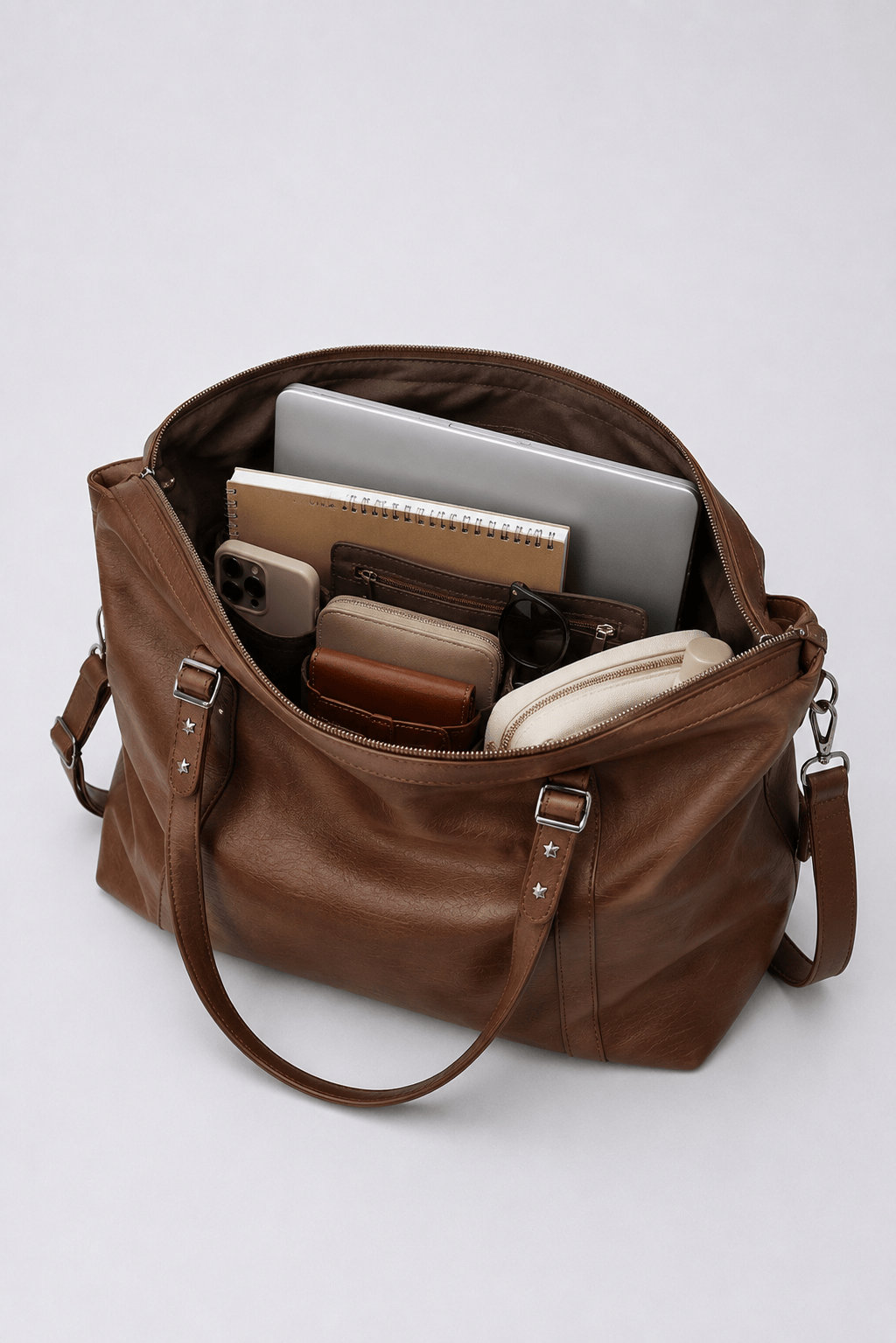 GAIA - Grand Sac à Main de Cours en Cuir