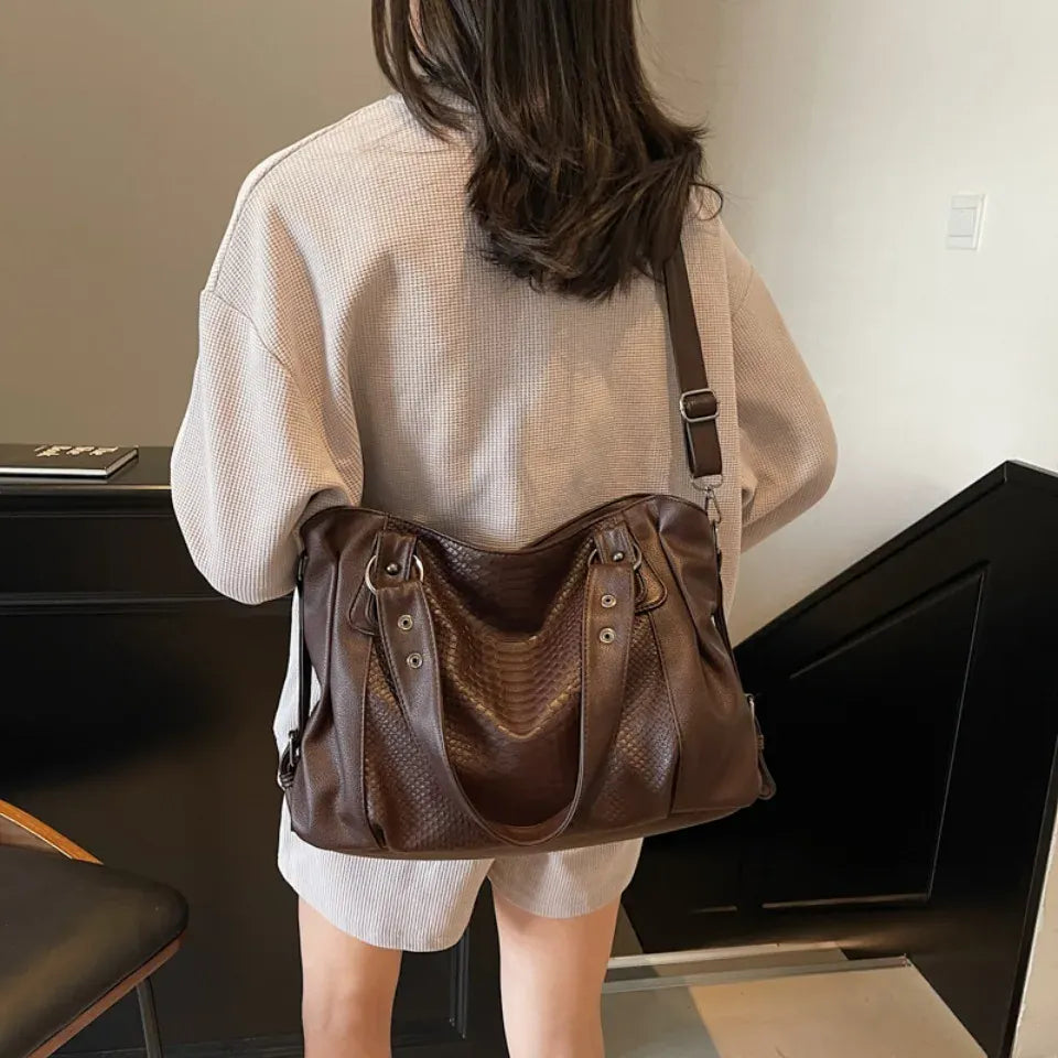 SELENE - Sac à Main de Cours de Luxe en Cuir Écaillé