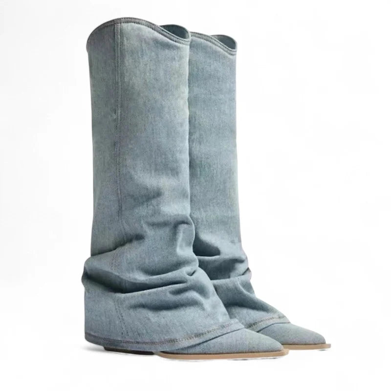 Shella - Santiag en Jean Ample et Vintage