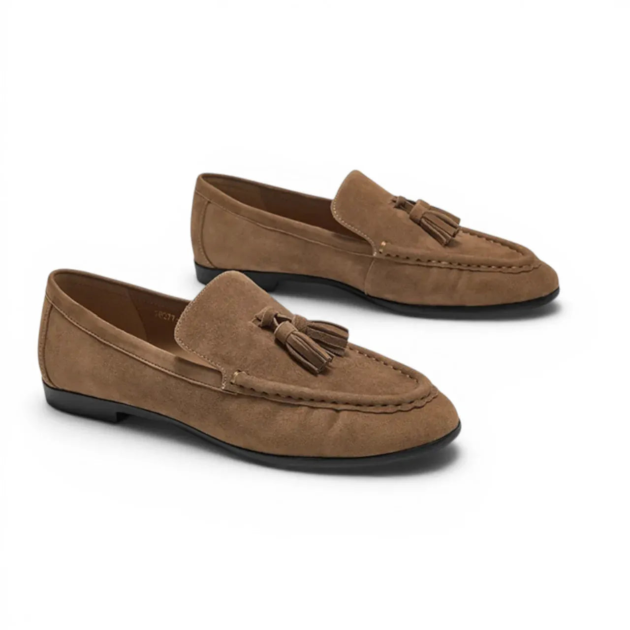 Sorella - Mocassin Daim Femme à PomPom marron
