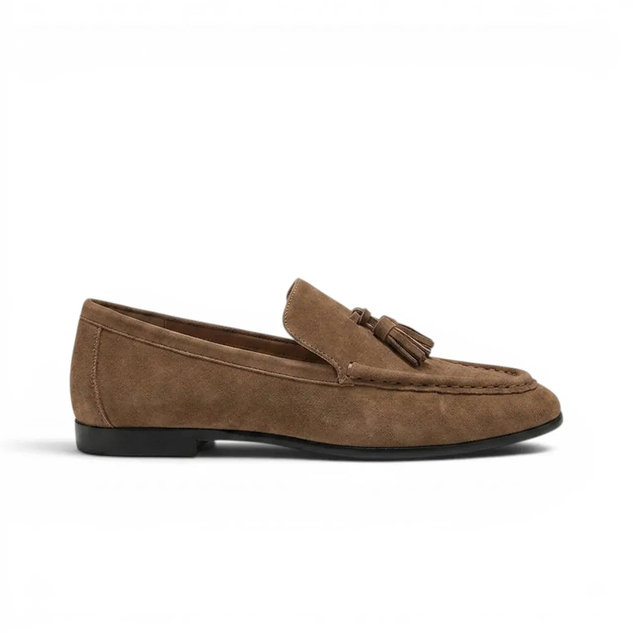 Sorella - Mocassin Daim Femme à PomPom marron