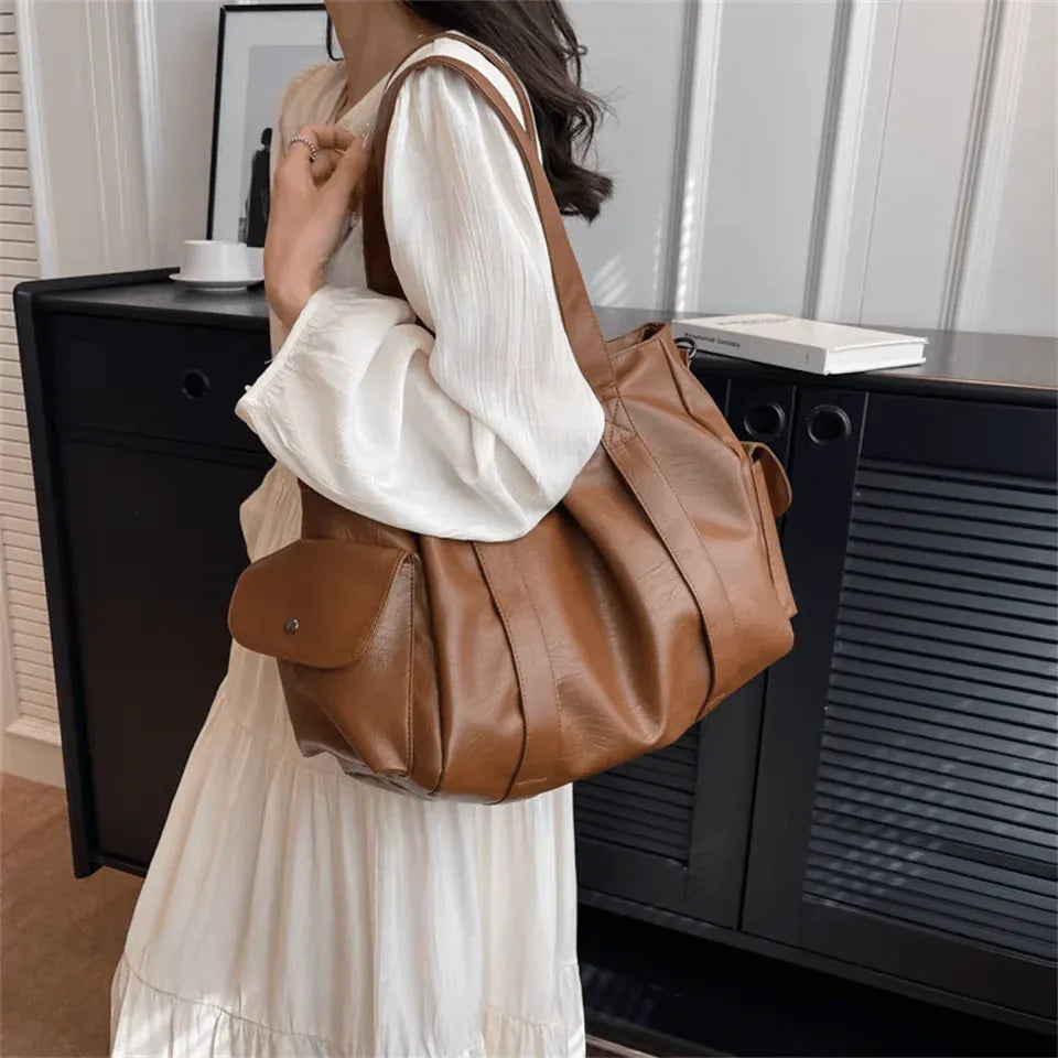 TIPHANY - Sac à Main de Cours Large en Cuir Souple