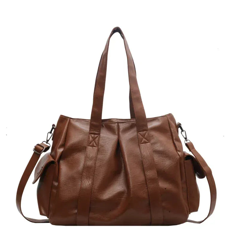 TIPHANY sac à main de cours marron femme ample en cuir souple pour ordinateur 15 pouces