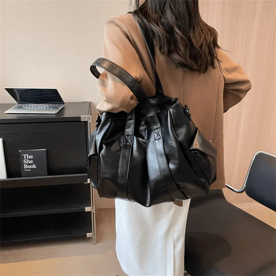 TIPHANY - Sac à Main de Cours Large en Cuir Souple